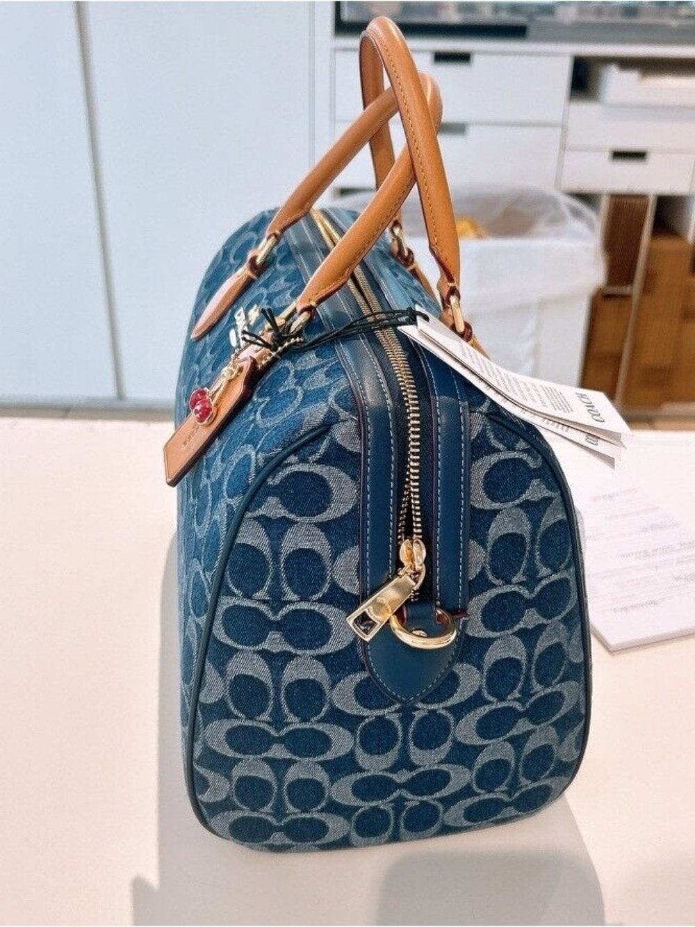 Coach Monogram Large Rowan Denim Bag NWT🎽👌 - Picture 4 of 4